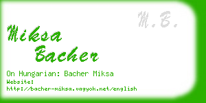 miksa bacher business card